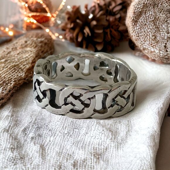 Sterling Silver Celtic Knot Band Ring Sz 8 925 Irish Viking Gaelic Scottish - Picture 8 of 16